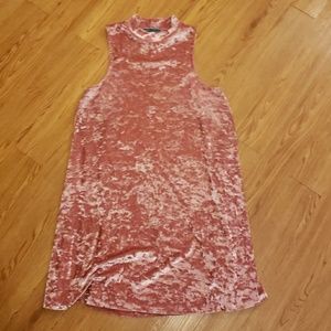 Womens pink velvet dress
